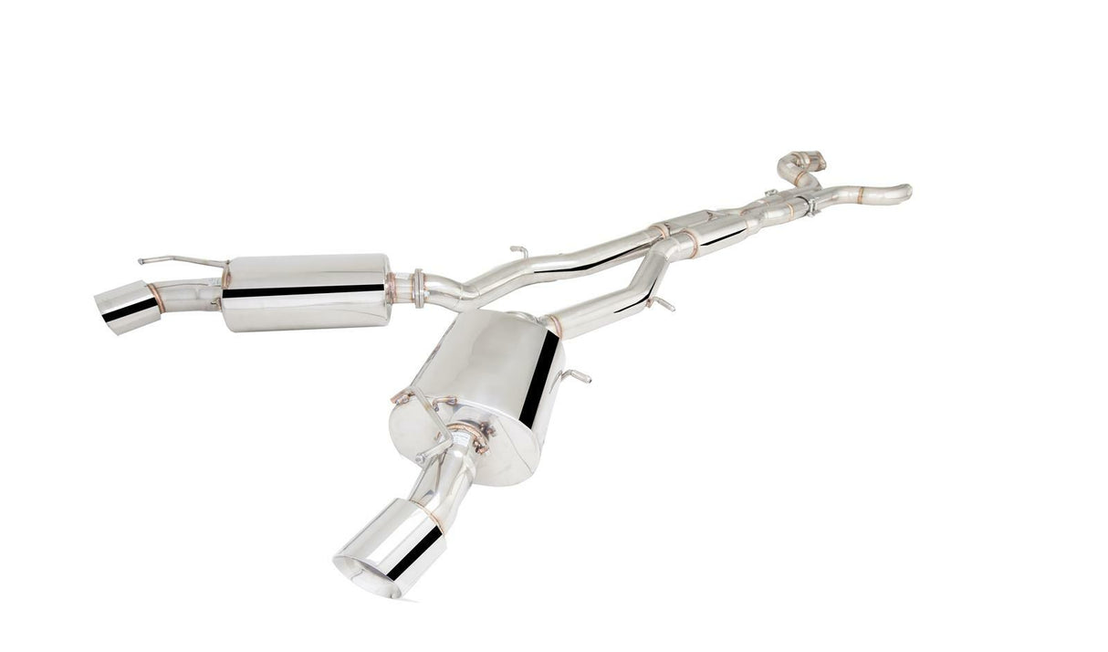 XFORCE Exhaust ES-CC16-CBS - 304 SS Cat-Back Exhaust System with Split Rear Exit