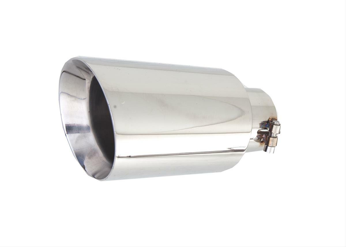 XFORCE Exhaust TS-AW4SJ-76 SS Round Angle Cut Clamp-On Single Exhaust Tip