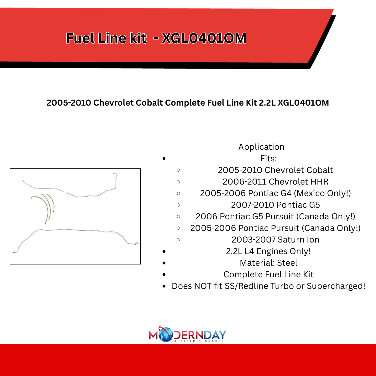 Fuel Line Kit for 2005-2010 Chevy Cobalt Complete