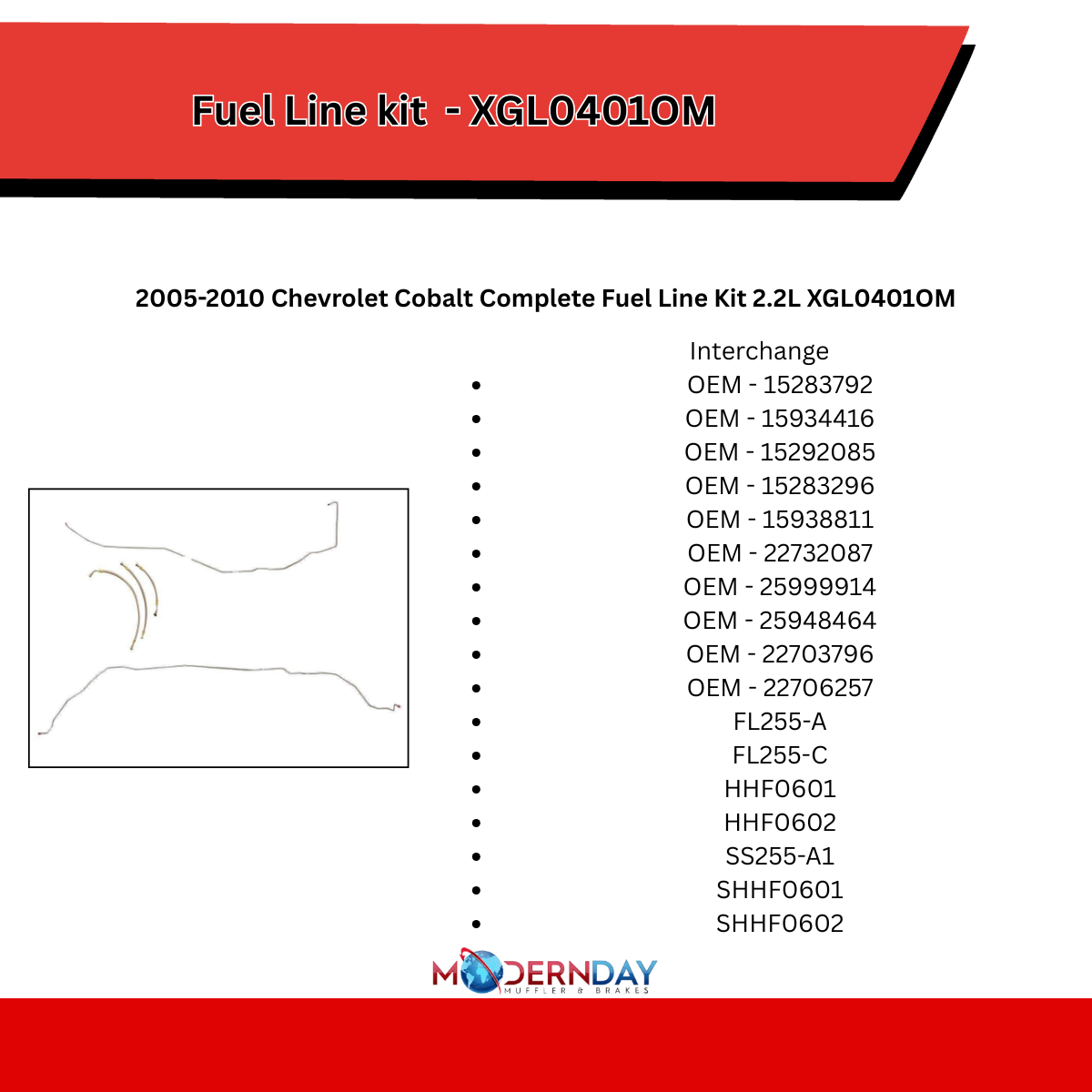 Fuel Line Kit for 2005-2010 Chevy Cobalt Complete