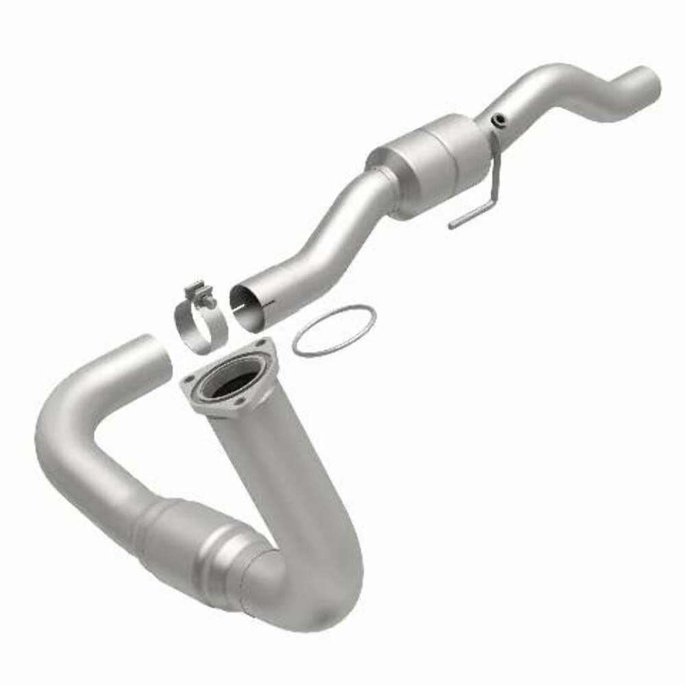 MagnaFlow direct-fit catalytic converter fits 2002 Chevrolet Silverado 2500 HD and 2002 GMC Sierra 2500 HD and 2001-2002 2500HD driver side 8.1L driver side stainless steel CARB co