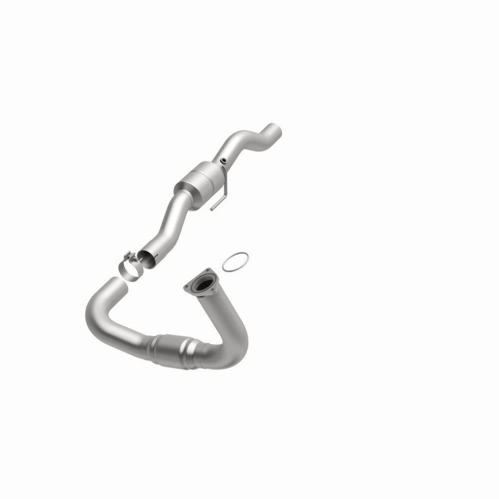 MagnaFlow direct-fit catalytic converter fits 2002 Chevrolet Silverado 2500 HD and 2002 GMC Sierra 2500 HD and 2001-2002 2500HD driver side 8.1L driver side stainless steel CARB co