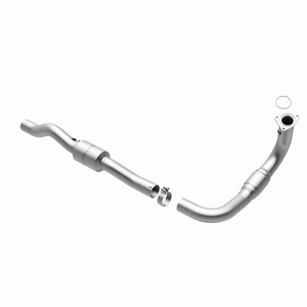 MagnaFlow direct-fit catalytic converter fits 2002 Chevrolet Silverado 2500 HD and 2002 GMC Sierra 2500 HD and 2001-2002 2500HD driver side 8.1L driver side stainless steel CARB co