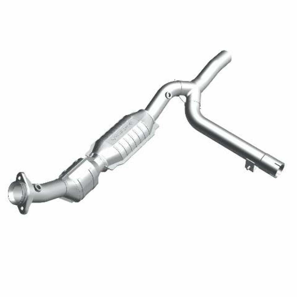 MagnaFlow direct-fit catalytic converter for 2001-2003 Ford F-150 5.4L passenger side stainless steel Federal EPA compliant OBDII 93448