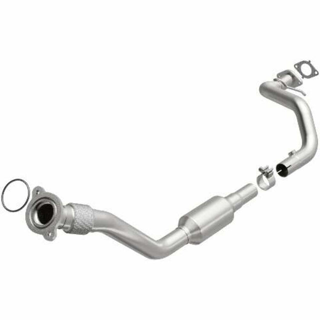 MagnaFlow direct-fit catalytic converter fits 2002-2005 Buick Rendezvous and 2001-2005 Pontiac Aztek, this and 2001-2004 Aztek 3.4 Undrbdy 3.4 inch inlet/outlet stainless steel CAR