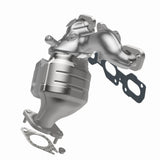 MagnaFlow direct-fit catalytic converter fits 2001-2008 Ford Escape, Mazda Tribute, and more, this and 2001-2004 Escape 3.0 rear manif 3 inch inlet/outlet stainless steel Federal E