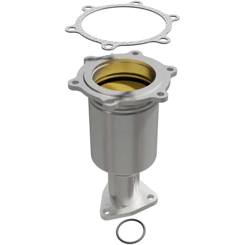MagnaFlow direct-fit catalytic converter fits 2001-2004 Nissan Pathfinder and 2001 INFINITI QX4, this and 2001-2004 Pathfinder passenger side 3.5L passenger side stainless steel CA