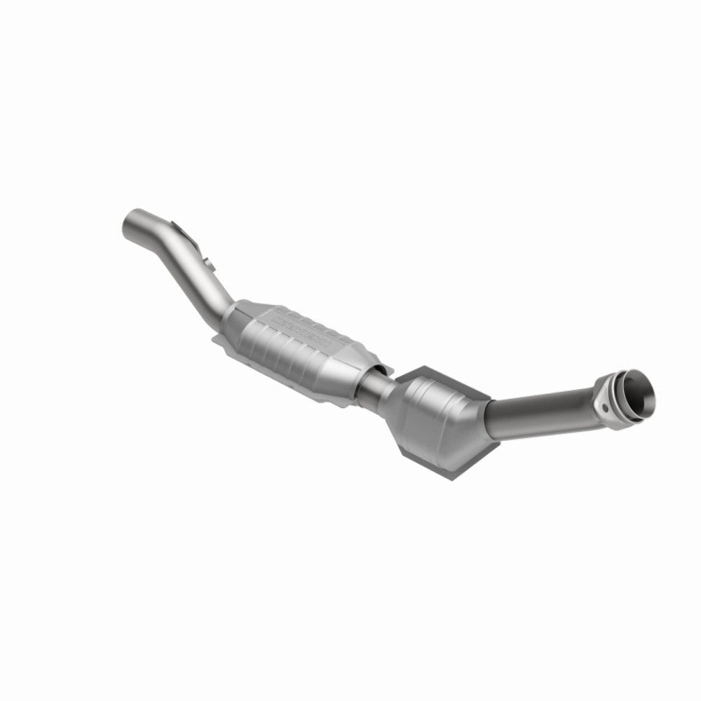 MagnaFlow direct-fit catalytic converter fits 2001 Ford F-150 Lightning 5.4L and 01 Ford Lightning passenger side passenger side stainless steel CARB compliant 447152