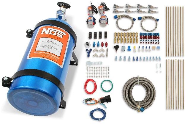 NOS nitrous oxide systems pro race fogger professional system 10 lb stainless steel braided hose blue wet single stage 02462NOS