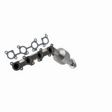 MagnaFlow direct-fit catalytic converter fits 2003-2004 Toyota 4Runner and 2003-2005 Lexus GX470, this and 2003-2004 4Run 4.7 passenger side mani passenger side 4.7 inch inlet/outl