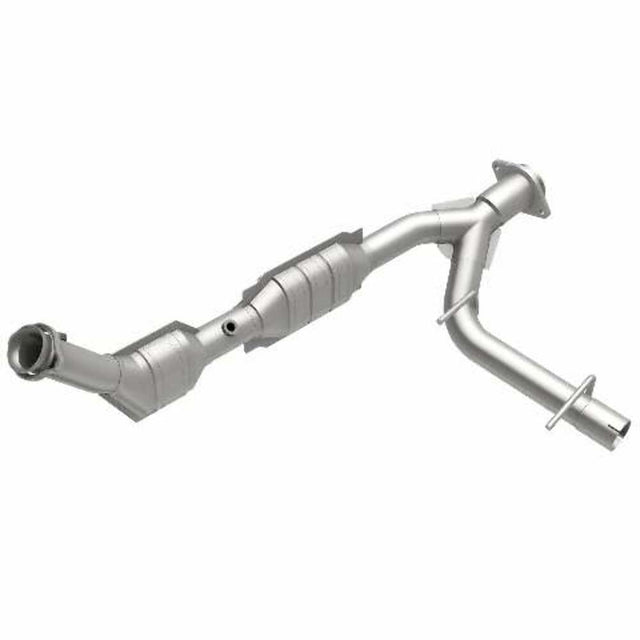 MagnaFlow direct-fit catalytic converter fits 2003-2004 Ford Expedition 4.6L and 2003-2004 Exped 4.6L passenger side 4.6L passenger side stainless steel CARB compliant OBDII 49607