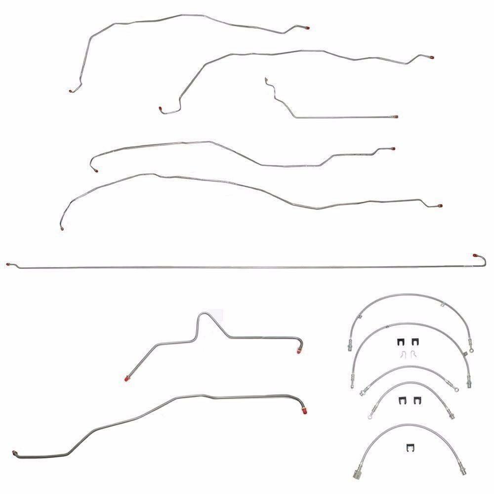 t 03-06 GMC Yukon 1500 Brake Line & Hose Kit 4WD No Traction Control 130 WB Fine Lines