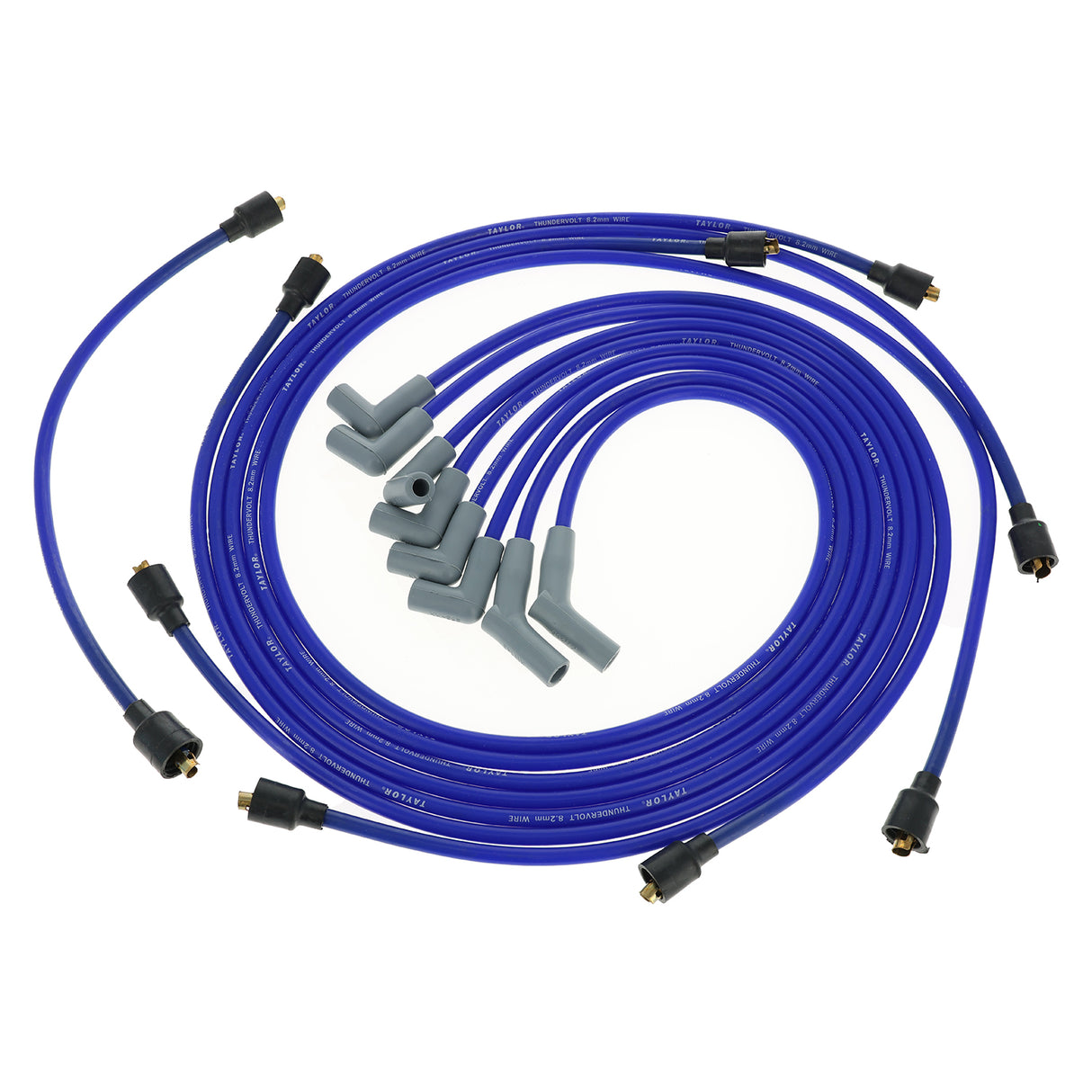 Spark Plug Wire Set Universal 8.2mm Silicone Thundervolt 40 ohm/ft Blue 84672