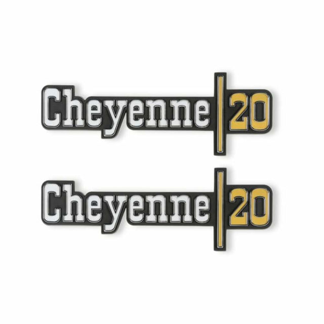 1973-1974 C/K Series Pickup; C/K Fender Badge Pair - Cheyenne 20 04-538