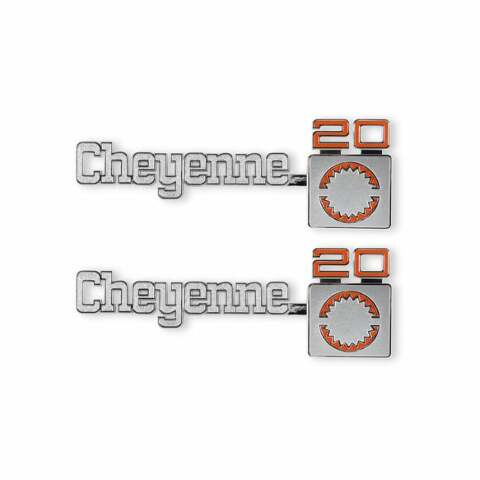 1975-1980 C/K Series Pickup; C/K Fender Badge Pair - Cheyenne 20 04-540