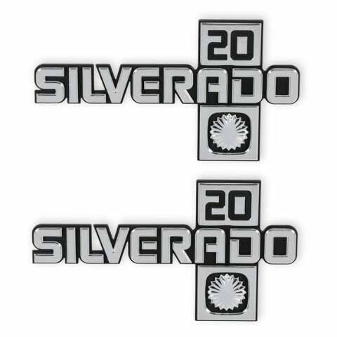 Fits 1981-1988 C/K Series Trucks; C/K Fender Badge Pair - Silverado 20 04-553