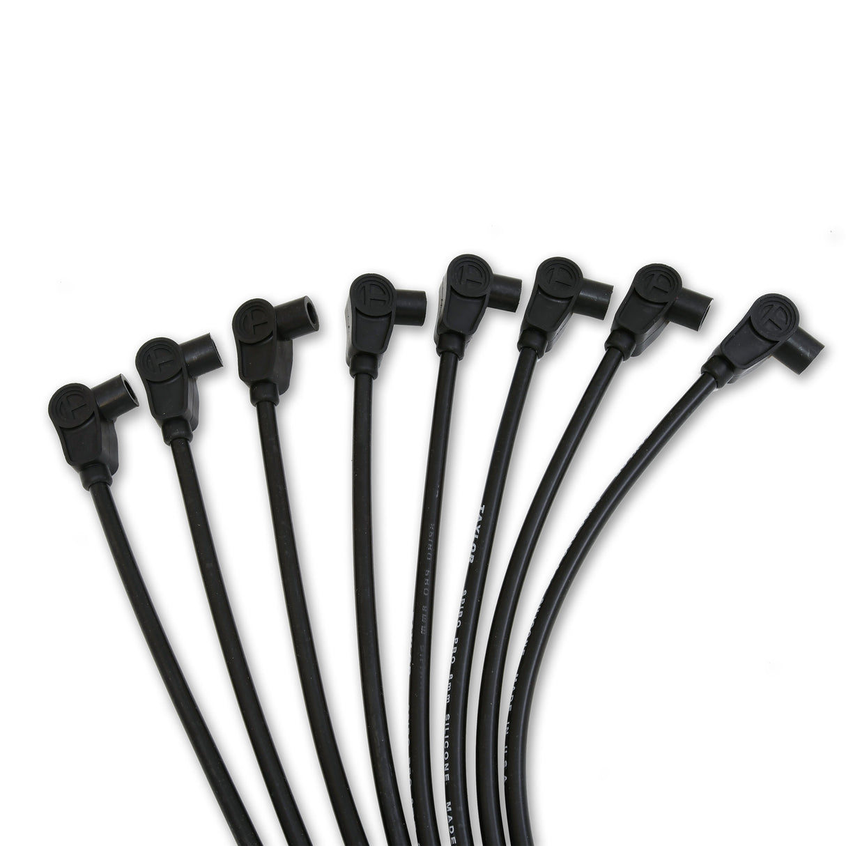 Spark Plug Wire Set Universal 8mm Silicone Spiro Pro 90? 350 ohm/ft Black 73061