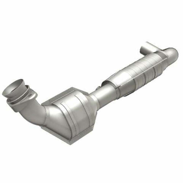 MagnaFlow direct-fit catalytic converter fits 2004-2008 Ford F-150 5.4L and 2006-2008 Lincoln Mark LT 5.4L driver side stainless steel CARB compliant OBDII 49705