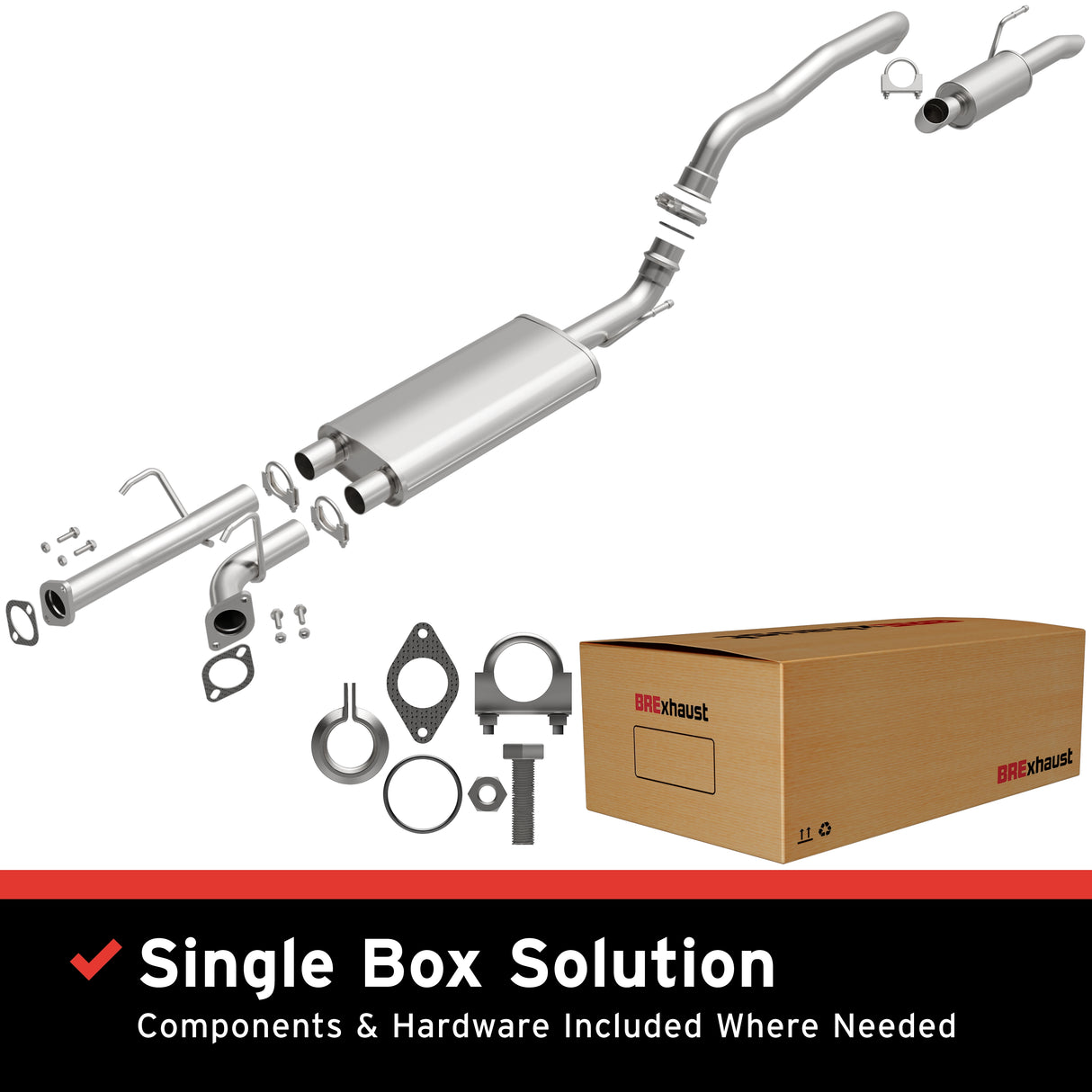 Fits 2008-2017 Toyota Sequoia 5.7L Direct-Fit Replacement Exhaust System aluminized steel