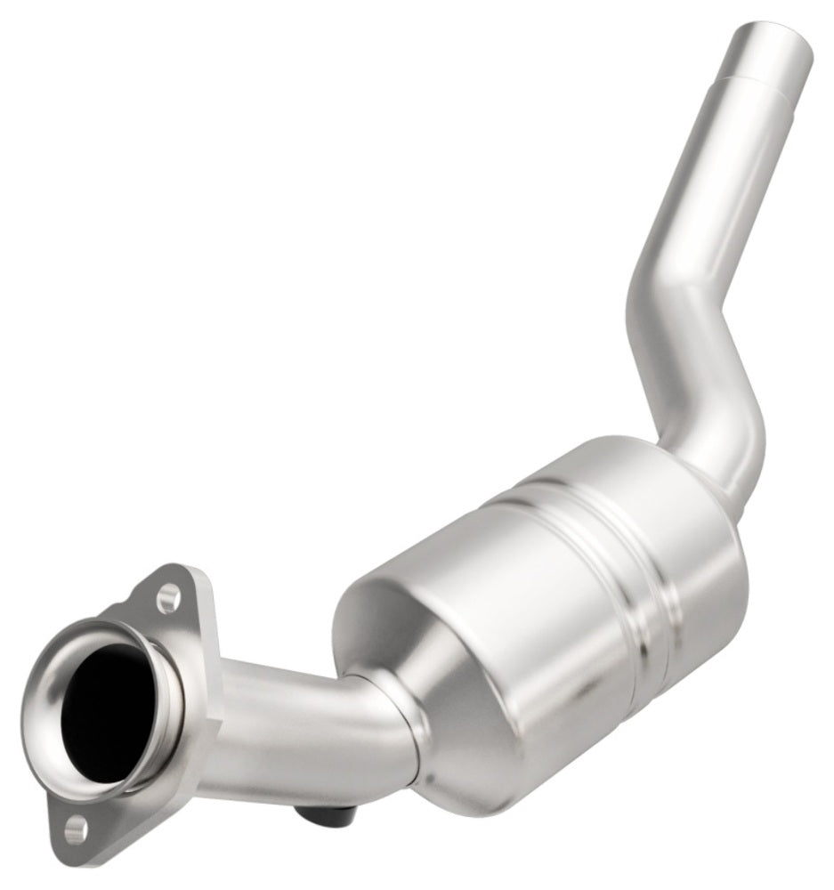 MagnaFlow direct-fit catalytic converter fits 2007-2009 Jaguar XK and Jaguar XKR, this and 2007-2009 XKR 4.2L driver side 4.2L driver side stainless steel CARB compliant OBDII 5195