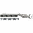 MagnaFlow direct-fit catalytic converter fits 2004-2015 Nissan Titan, 2005-2015 Nissan Armada, and more, this and 07 Titan 5.6L passenger side manif 5.6L passenger side stainless s