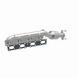 MagnaFlow direct-fit catalytic converter fits 2004-2015 Nissan Titan, 2005-2015 Nissan Armada, and more, this and 07 Titan 5.6L passenger side manif 5.6L passenger side stainless s