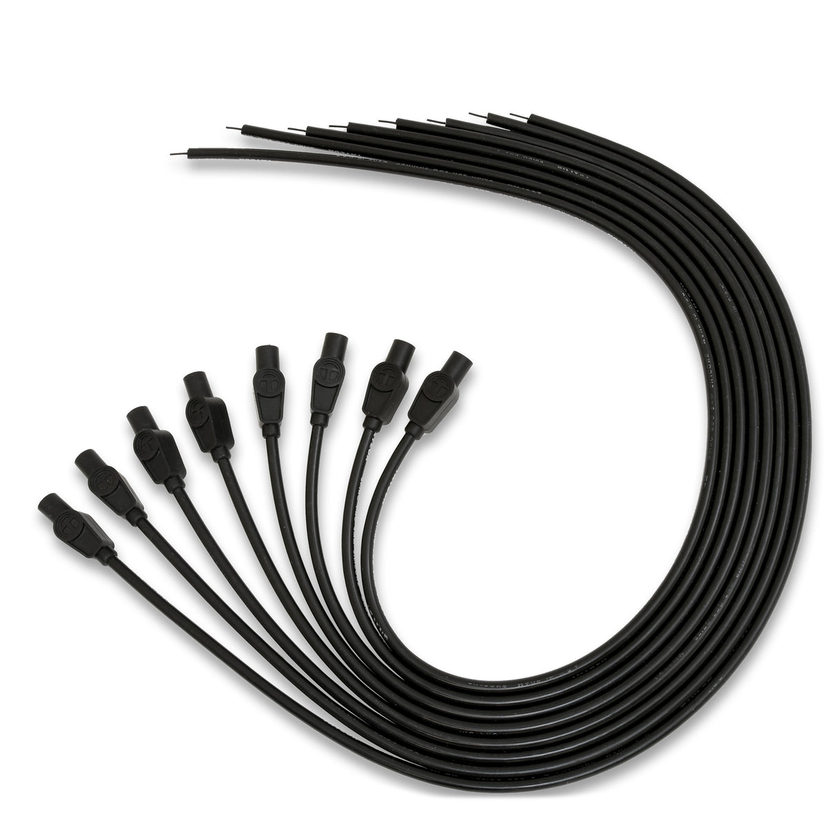 Spark Plug Wire Set Universal 8mm Silicone Spiro Pro 180? 350 ohm/ft Black 73065
