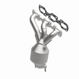 MagnaFlow direct-fit catalytic converter fits 2009-2012 Ford Escape and 2009-2011 Mercury Mariner, this and 09 Ford Escape 3.0L Front 3.0L stainless steel CARB compliant OBDII 4992