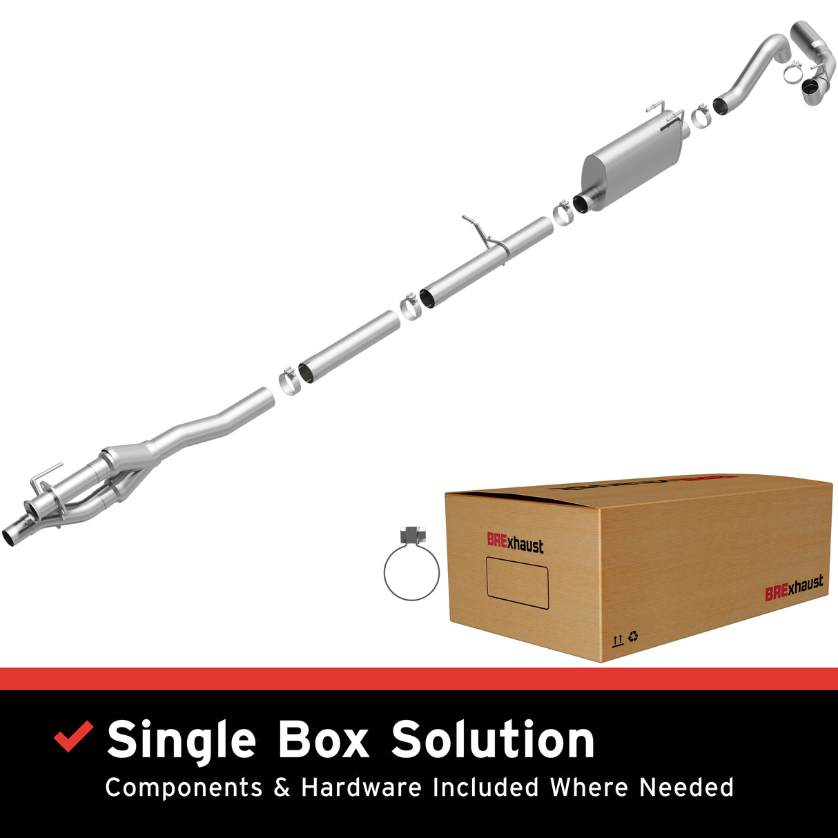 Fits 2017-2022 Ford Direct-Fit Replacement Exhaust System stainless steel