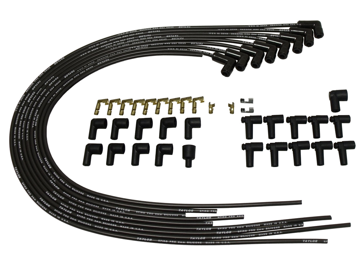 Spark Plug Wire Set Universal 8mm Silicone Spiro Pro 90? 350 ohm/ft 75051-B