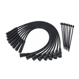 Spark Plug Wire Set Universal 8mm Silicone Spiro Pro 350 ohm/ft Black 72094