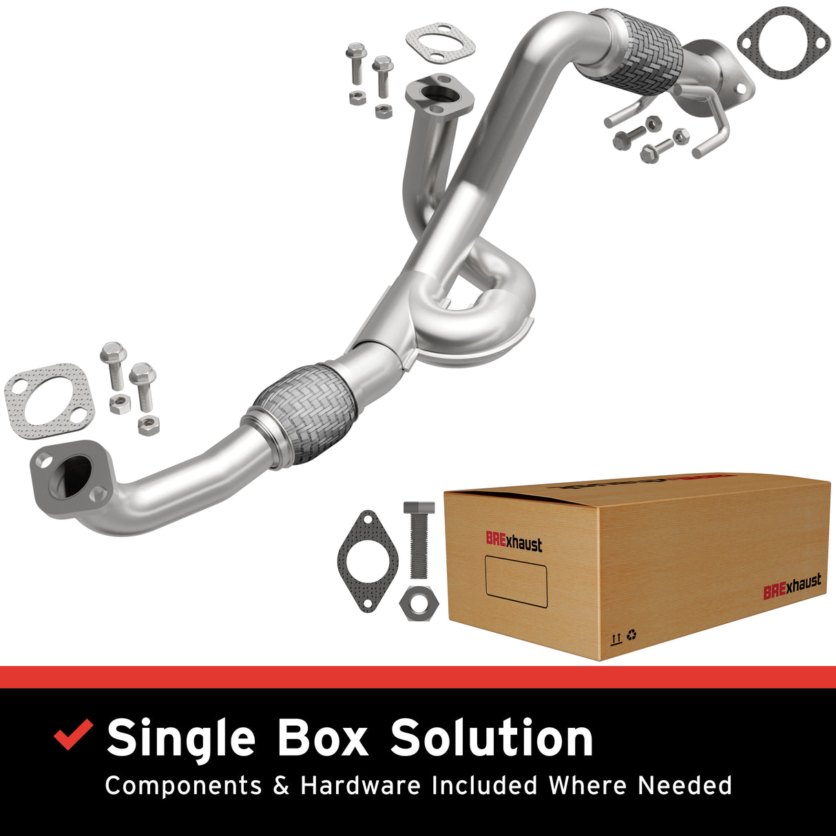 2007-2009 Hyundai Santa Fe Direct-Fit Front Pipe Kit 107-0244 stainless steel