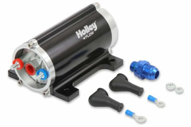 Holley 100 GPH Universal In-line Electric Fuel Pump - 12-170 black aluminum