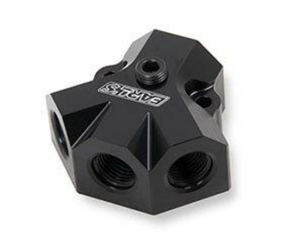 Earl's Distribution Block 8 AN O-Ring Inlet x (3) 6 AN O-Ring Outlets -100168ERL