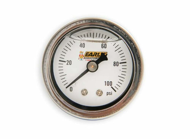 Pressure Gauge - 100187ERL AN fitting black stainless steel