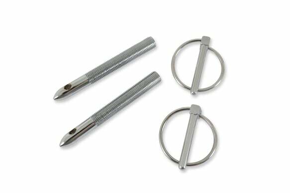 Mr. Gasket hood and deck pinning kits with screw on scuff plates chrome polished steel 1017