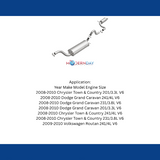 Fits 2008-2010 Chrysler Town & Country Direct-Fit Replacement Exhaust 106-0024