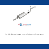 Fits 1987-1992 Jeep Wrangler Direct-Fit Replacement Exhaust System 106-0051 aluminized steel