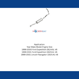 Fits 1999-2000 Ford Expedition Direct-Fit Replacement Exhaust System 106-0217 aluminized steel