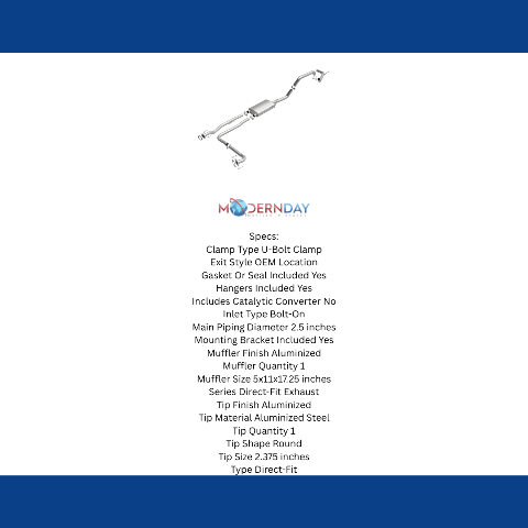 2012-2017 Nissan Direct-Fit Replacement Exhaust System 4.0L V6 106-0296 aluminized steel