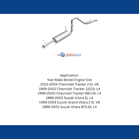 Fits 2001-2004 Chevy Tracker Direct-Fit Replacement Exhaust System 106-0394 steel