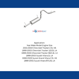 Fits 2001-2004 Chevy Tracker Direct-Fit Replacement Exhaust System 106-0394 steel