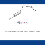 Fits 1989-1991 Toyota 4Runner 3.0L Direct-Fit Replacement Exhaust 106-0397 aluminized steel