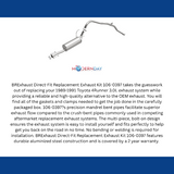 Fits 1989-1991 Toyota 4Runner 3.0L Direct-Fit Replacement Exhaust 106-0397 aluminized steel