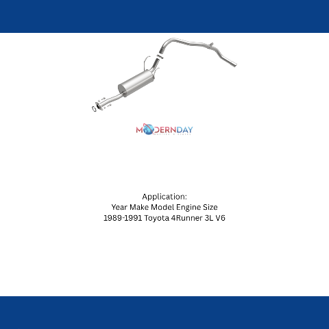 Fits 1989-1991 Toyota 4Runner 3.0L Direct-Fit Replacement Exhaust 106-0397 aluminized steel