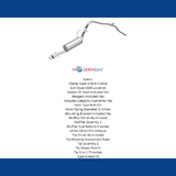 Fits 1989-1991 Toyota 4Runner 3.0L Direct-Fit Replacement Exhaust 106-0397 aluminized steel