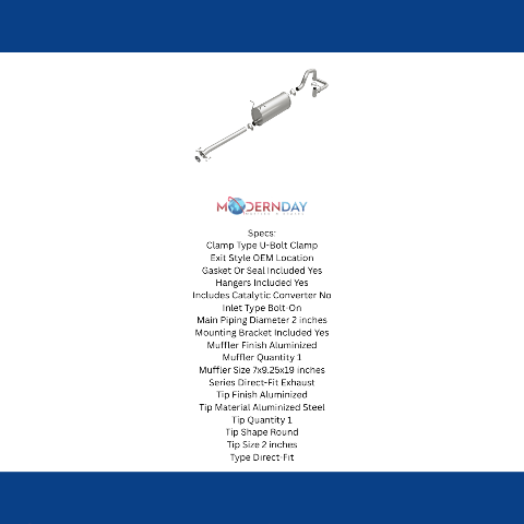 Fits 2004-2011 Ford Ranger Direct-Fit Replacement Exhaust System 106-0462 aluminized steel