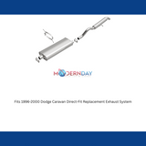 Fits 1996-2000 Dodge Caravan Direct-Fit Replacement Exhaust System 106-0651 aluminized steel