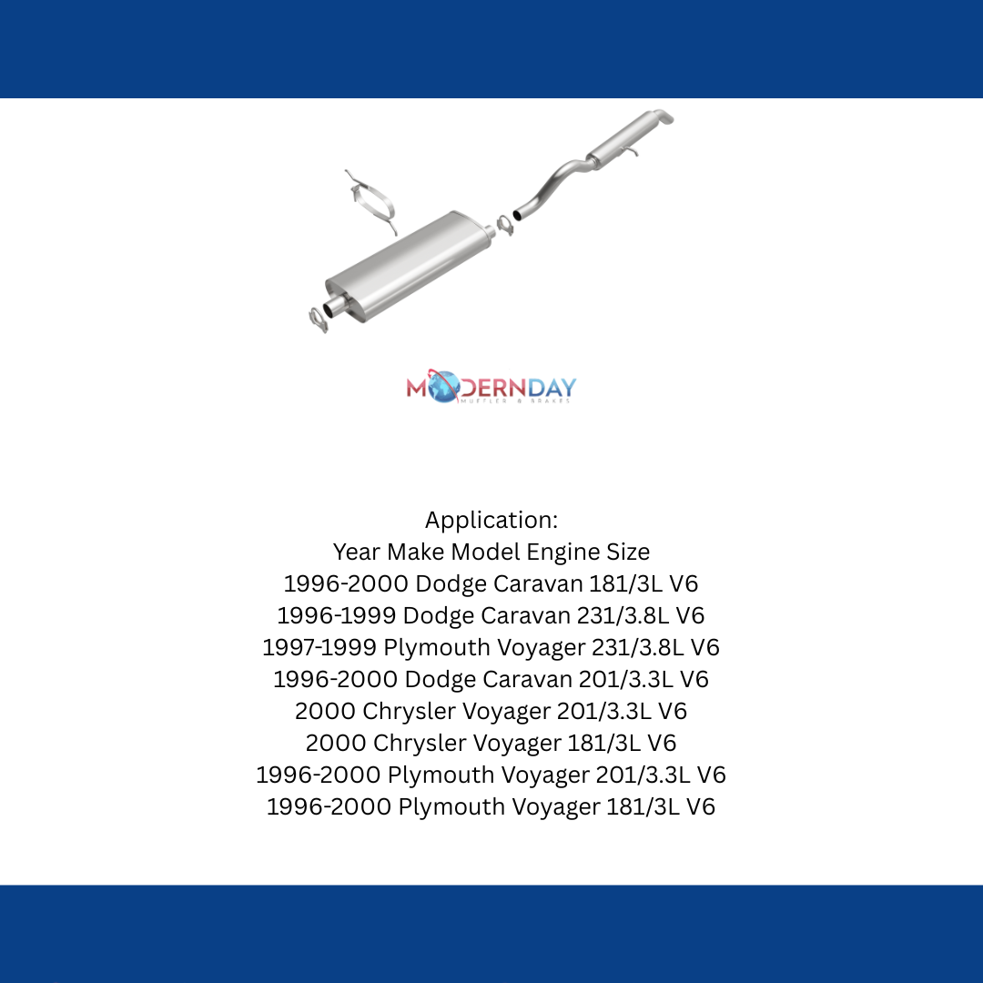 Fits 1996-2000 Dodge Caravan Direct-Fit Replacement Exhaust System 106-0651 aluminized steel