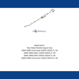 Fits 1990-1995 Chevy K3500 Direct-Fit Replacement Exhaust System 106-0687 steel